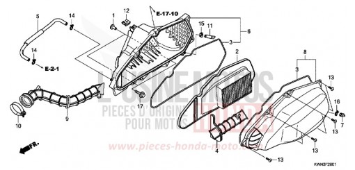 FILTRE A AIR (WW125EX2C/EX2D/EX2E/D) WW125D de 2013